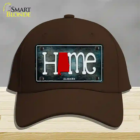 Alabama Home State Outline Novelty License Plate Hat Cotton / Dark Brown