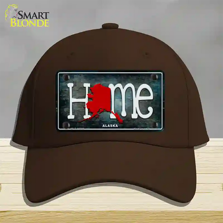 Alaska Home State Outline Novelty License Plate Hat Cotton / Dark Brown