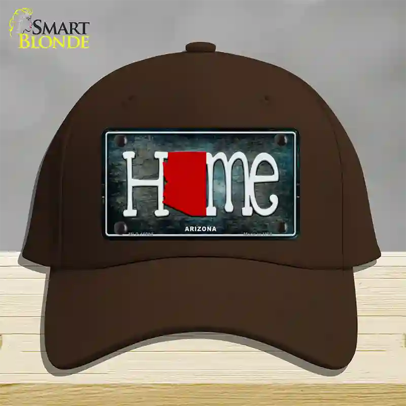 Arizona Home State Outline Novelty License Plate Hat Cotton / Dark Brown