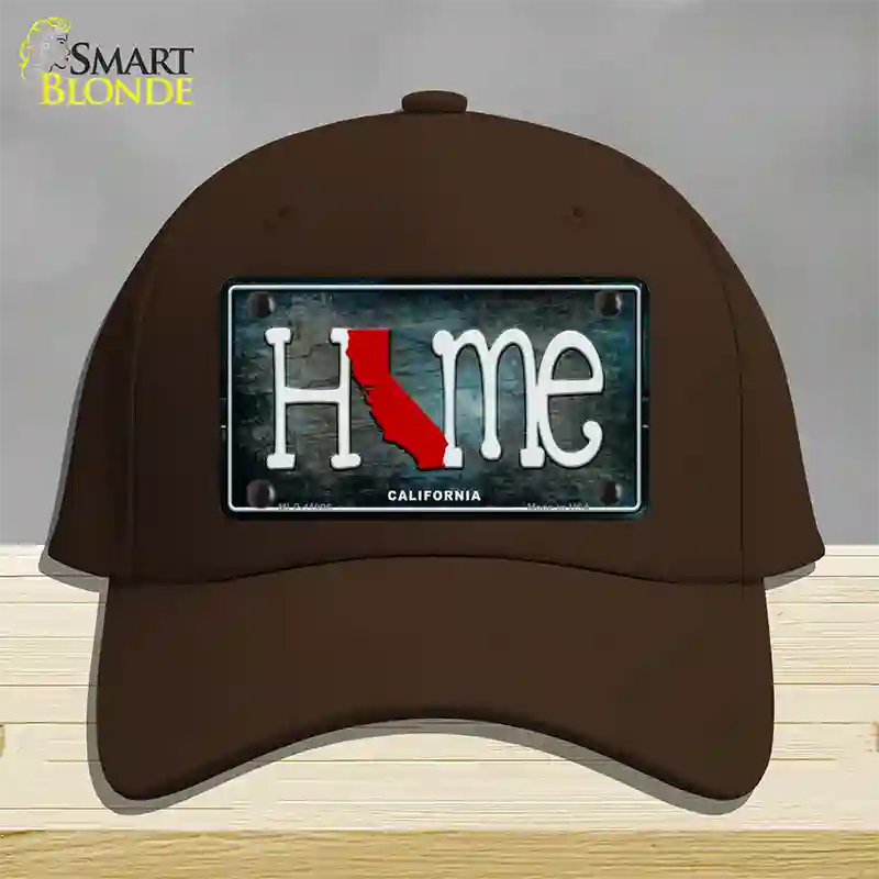 California Home State Outline Novelty License Plate Hat Cotton / Dark Brown