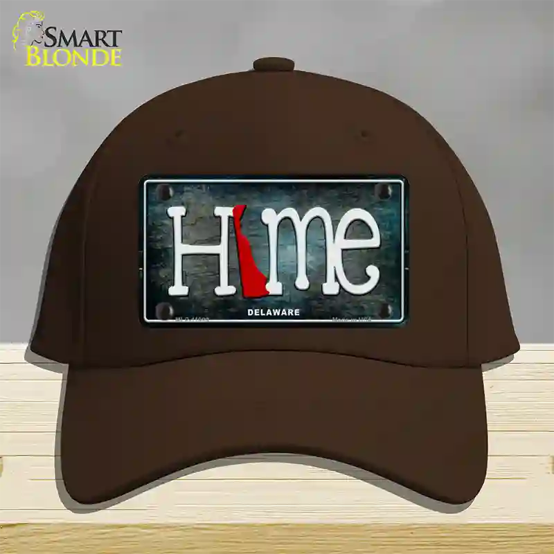 Delaware Home State Outline Novelty License Plate Hat Cotton / Dark Brown