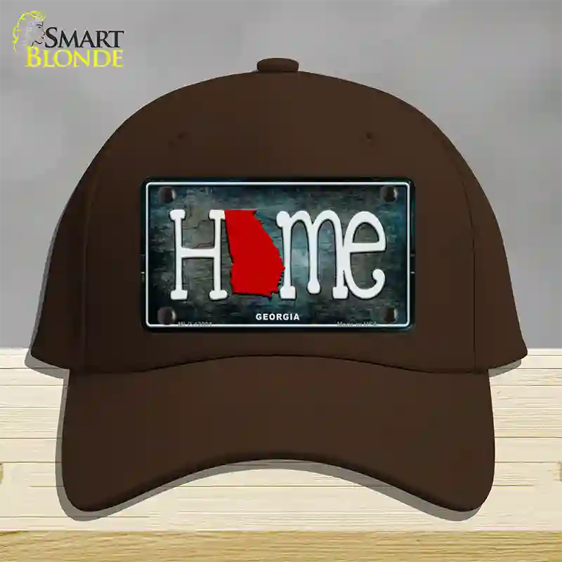 Georgia Home State Outline Novelty License Plate Hat Cotton / Dark Brown