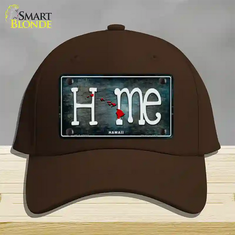 Hawaii Home State Outline Novelty License Plate Hat Cotton / Dark Brown