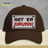 Get ER Drunk Novelty License Plate Hat Cotton / Dark Brown