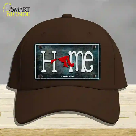 Maryland Home State Outline Novelty License Plate Hat Cotton / Dark Brown