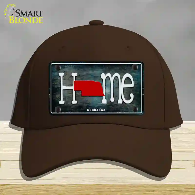 Nebraska Home State Outline Novelty License Plate Hat Cotton / Dark Brown