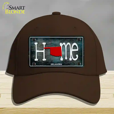 Oklahoma Home State Outline Novelty License Plate Hat Cotton / Dark Brown