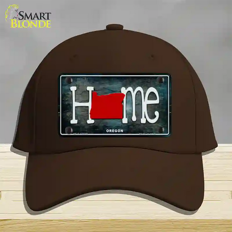 Oregon Home State Outline Novelty License Plate Hat Cotton / Dark Brown