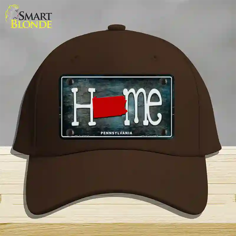 Pennsylvania Home State Outline Novelty License Plate Hat Cotton / Dark Brown