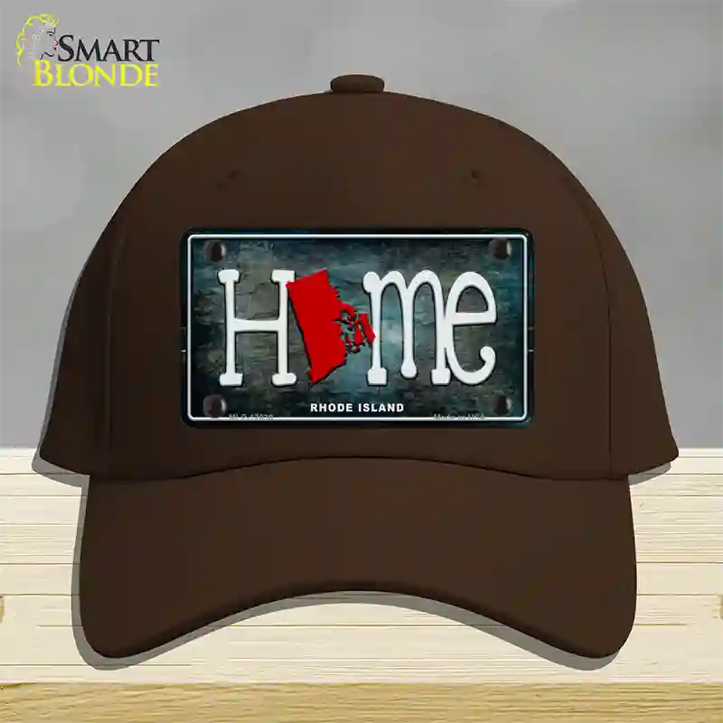 Rhode Island Home State Outline Novelty License Plate Hat Cotton / Dark Brown