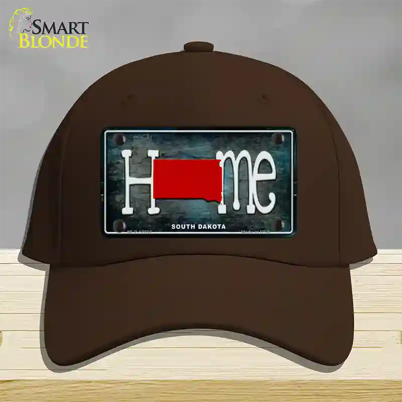 South Dakota Home State Outline Novelty License Plate Hat Cotton / Dark Brown