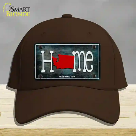 Washington Home State Outline Novelty License Plate Hat Cotton / Dark Brown