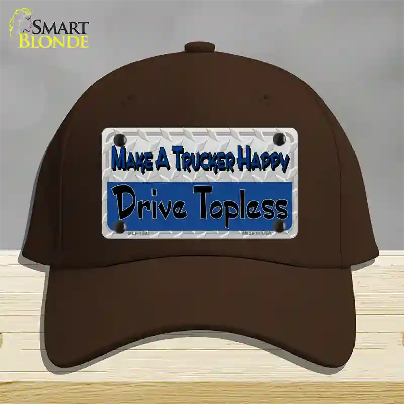 Make A Mesh Happy Novelty License Plate Hat Cotton / Dark Brown