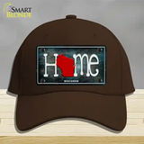 Wisconsin Home State Outline Novelty License Plate Hat Cotton / Dark Brown