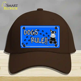 Dogs Rule Novelty License Plate Hat Tag Cotton / Dark Brown