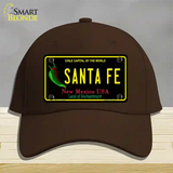 Santa Fe Black New Mexico Novelty License Plate Hat Cotton / Dark Brown