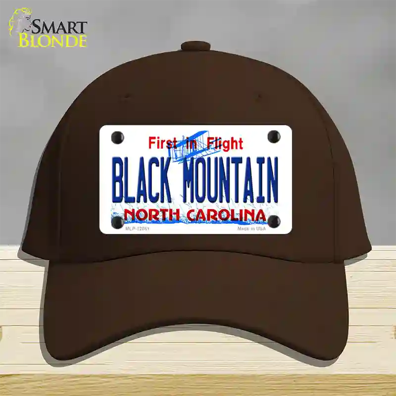 Black Mountain North Carolina Novelty License Plate Hat Cotton / Dark Brown