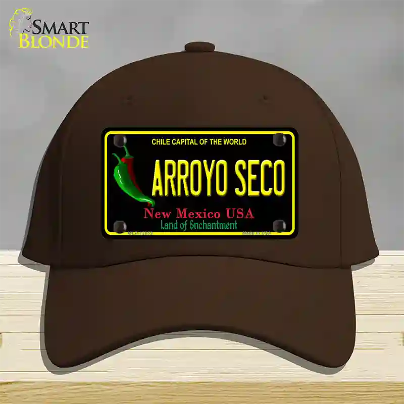 Arroyo Seco Black New Mexico Novelty License Plate Hat Cotton / Dark Brown