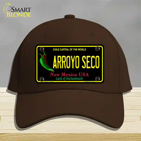 Arroyo Seco Black New Mexico Novelty License Plate Hat Cotton / Dark Brown