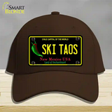 Ski Taos Black New Mexico Novelty License Plate Hat Cotton / Dark Brown