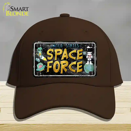 Space Force Novelty License Plate Hat Cotton / Dark Brown