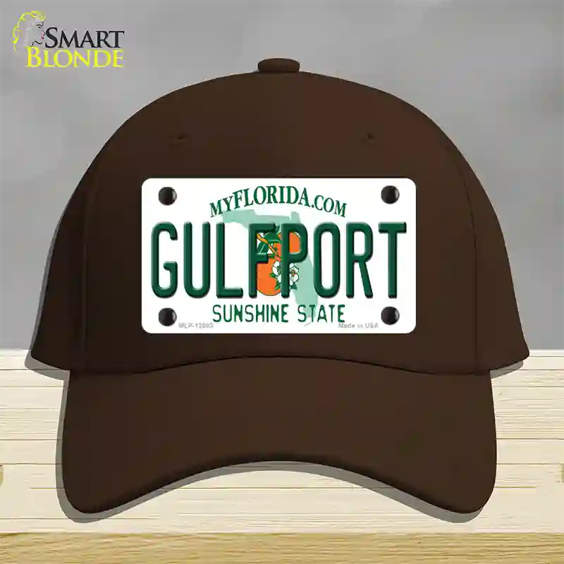 Florida Gulfport Novelty License Plate Hat Cotton / Dark Brown