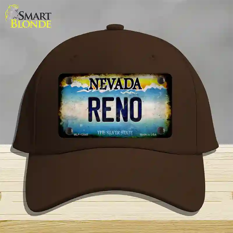 Nevada Reno Novelty License Plate Hat Cotton / Dark Brown