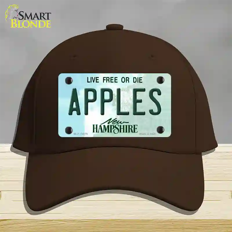 Apples New Hampshire State Novelty License Plate Hat Cotton / Dark Brown