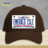 Emerald Island North Carolina State Novelty License Plate Hat Cotton / Dark Brown