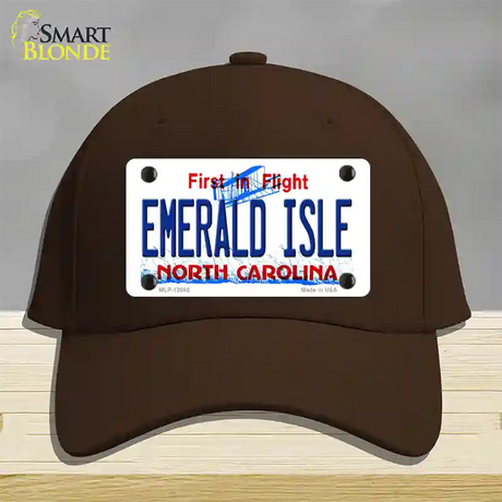 Emerald Island North Carolina State Novelty License Plate Hat Cotton / Dark Brown