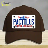 Pactolus North Carolina State Novelty License Plate Hat Cotton / Dark Brown