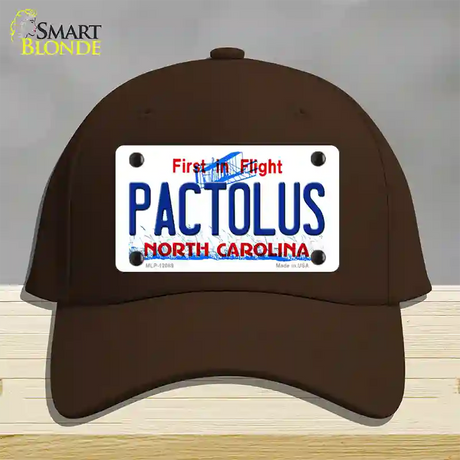 Pactolus North Carolina State Novelty License Plate Hat Cotton / Dark Brown