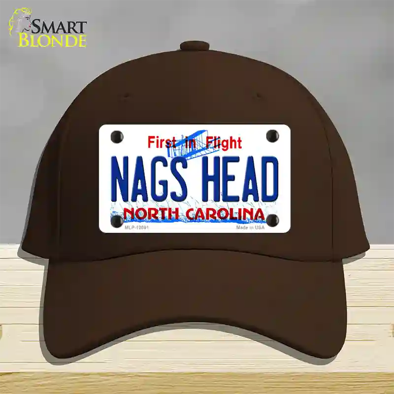 Nags Head North Carolina State Novelty License Plate Hat Cotton / Dark Brown