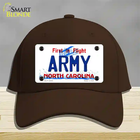 Army North Carolina State Novelty License Plate Hat Cotton / Dark Brown