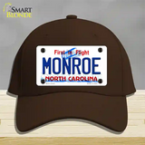 Monroe North Carolina State Novelty License Plate Hat Cotton / Dark Brown