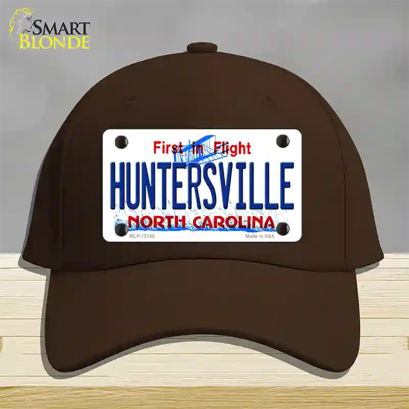 Huntersville North Carolina State Novelty License Plate Hat Cotton / Dark Brown