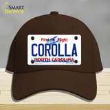 Corolla North Carolina State Novelty License Plate Hat Cotton / Dark Brown