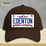 Edenton North Carolina State Novelty License Plate Hat Cotton / Dark Brown