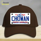 Chowan North Carolina State Novelty License Plate Hat Cotton / Dark Brown