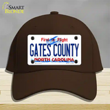 Gates County North Carolina State Novelty License Plate Hat Cotton / Dark Brown