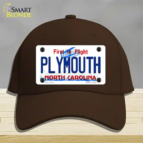 Plymouth North Carolina State Novelty License Plate Hat Cotton / Dark Brown