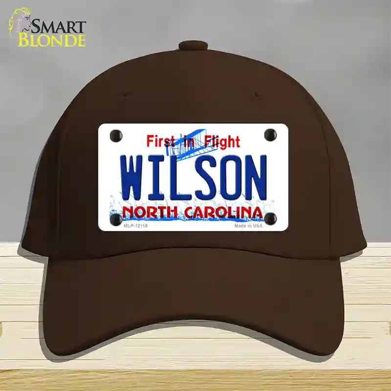 Wilson North Carolina Flight Novelty License Plate Hat Cotton / Dark Brown