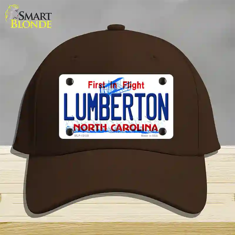 Lumberton North Carolina State Novelty License Plate Hat Cotton / Dark Brown