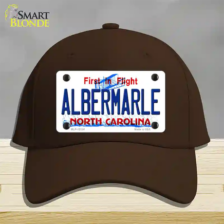 Albermarle North Carolina State Novelty License Plate Hat Cotton / Dark Brown