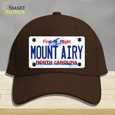 Mount Airy North Carolina State Novelty License Plate Hat Cotton / Dark Brown