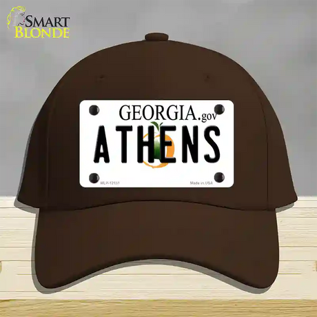 Athens Georgia State Novelty License Plate Hat Cotton / Dark Brown