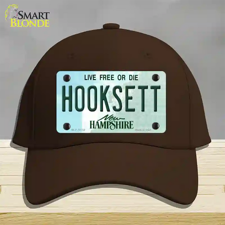 Hooksett New Hampshire Novelty License Plate Hat Cotton / Dark Brown