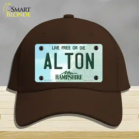 Alton New Hampshire Novelty License Plate Hat Cotton / Dark Brown