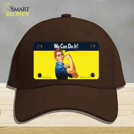 We Can Do It Novelty License Plate Hat Cotton / Dark Brown