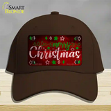 Merry Christmas Red Novelty License Plate Hat Cotton / Dark Brown